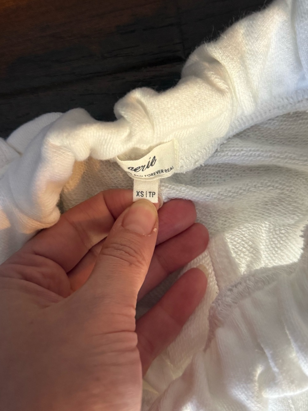 Aerie white French terry barrel sweats size XS - Picture 3 of 3